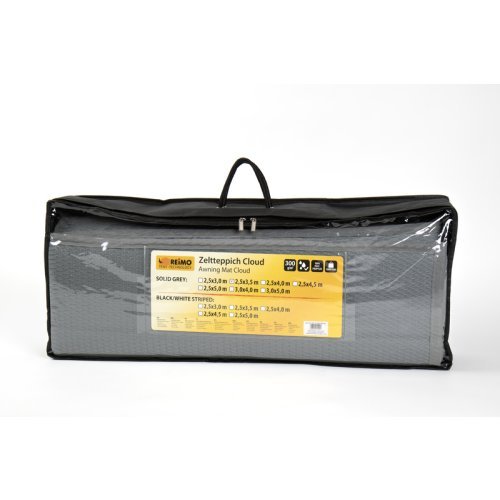 Awning or tent carpet Cloud in classic gray or black with white accents