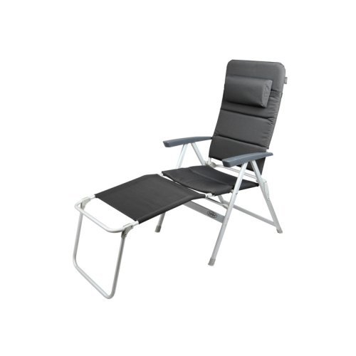 Footrest Camping Chair, GRENOBLE Camp4, black/silver