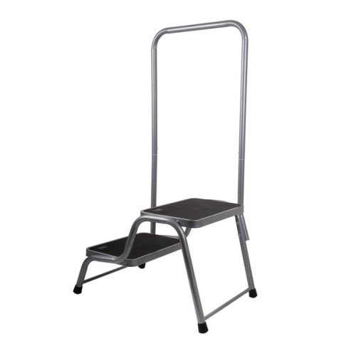 Double step with handrail - 640 x 375 x 430 mm