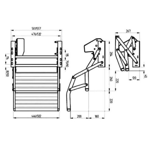 Double tread step Omnistep 380 12V