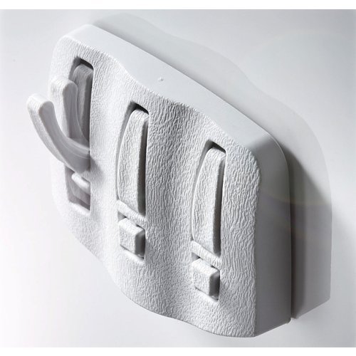 Folding hook with 3 retractable/extendable hooks, light grey