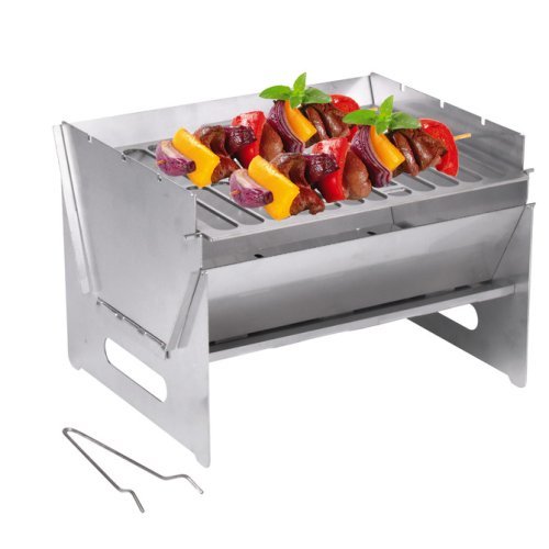 mobile foldable barbecue 250x300x220mm, made of stainless steel