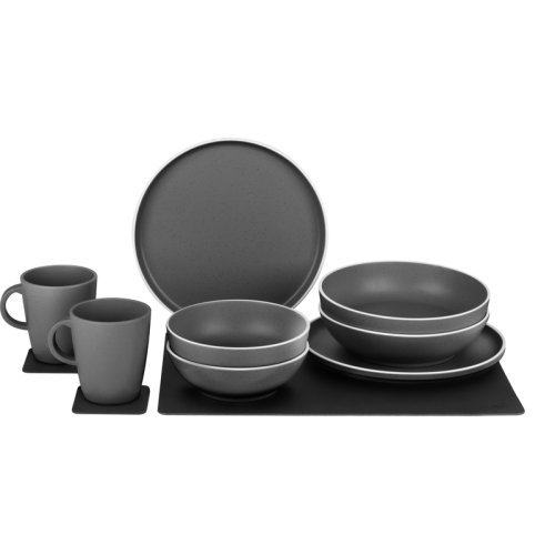 DOLOMIT MAGNETIC GREY, tableware set for 2 persons