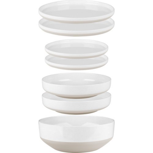 Odette melamine tableware set - 7 pieces - For 2 people