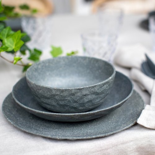 Set of 4 - plate CLUB, gray