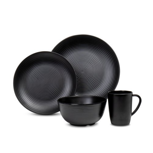 Melamine tableware set LUND, black
