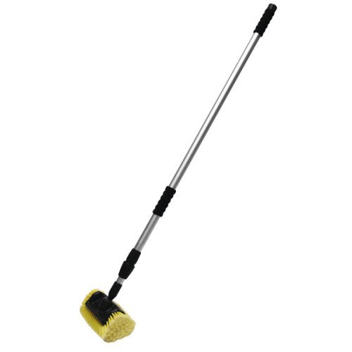 Car wash brush with round brush and adjustable handle 1.15 - 1.8 m