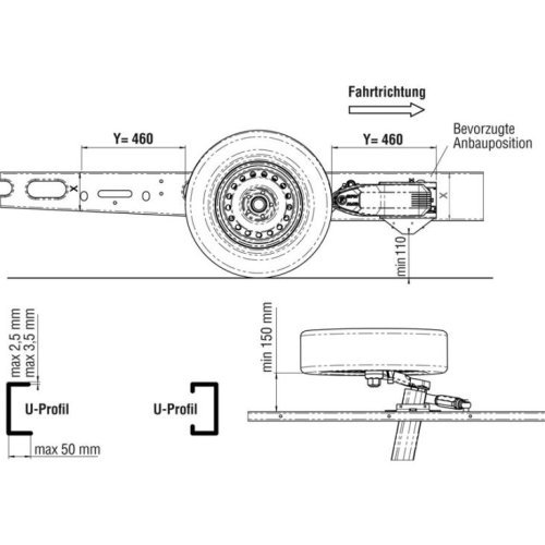Additional kit for AL-KO standard kit Bottom mounting Part no. 920921