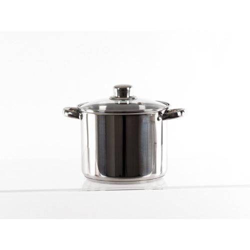 Stainless steel pot set with glass lid, 6 pieces