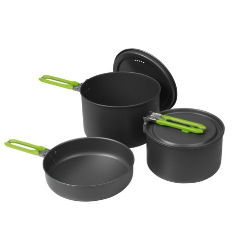 Elite Camping Cookware - 5 Piece Aluminum Pot Set