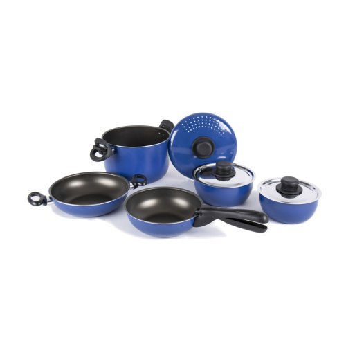 Alu camping cookware with non-stick coating - 9 pieces