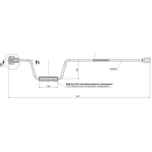 Handkurbel L760mm 19mmmm