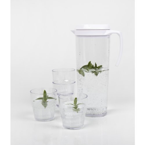 Jug with screw cap and 4 glasses 0.25 l