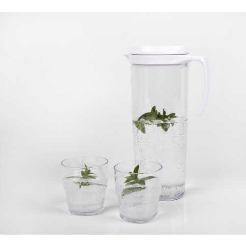 Jug with screw cap and 4 glasses 0.25 l