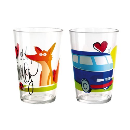 Kids Glasses Set of 2, Design:WE LOVE CAMPING, Matches 91798