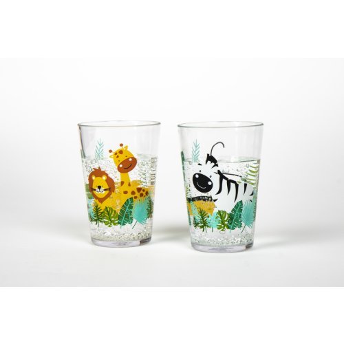 Drinking glasses with SAFARI motif in set of 2