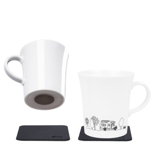 Porcelain Magnet Handle Cups CAMPING - Set of 2
