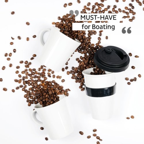 Porcelain Magnet Handle Cups CAMPING - Set of 2