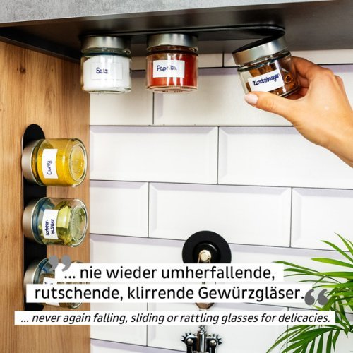 Fine food magnetic jars BLACK &amp; CLASSY - 125 ml