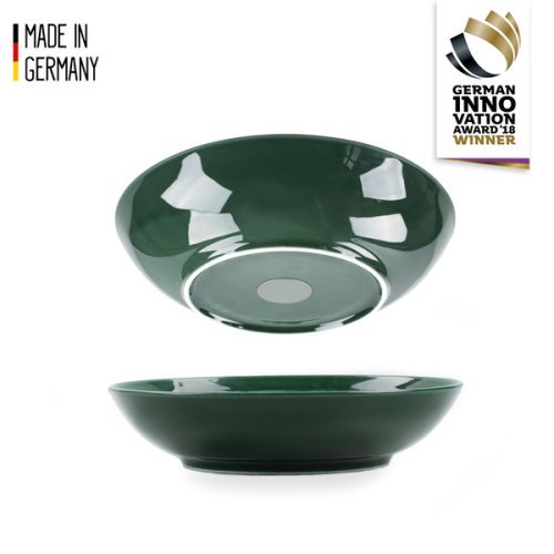 Porcelain magnetic food bowl - forest green