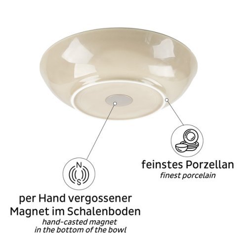 Porcelain magnetic food bowl - ivory