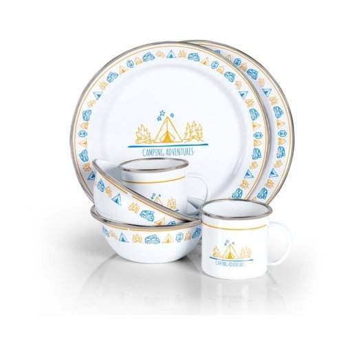Campfire Enamel Tableware Set - 6 pieces - For 2 people