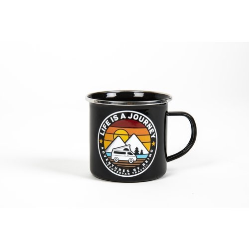 Enamel mug LIFE IS A JOURNEY