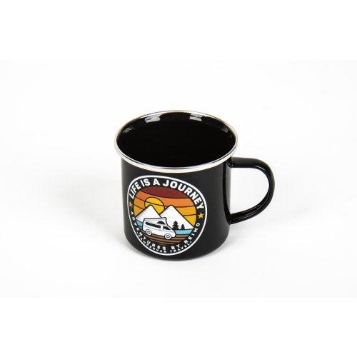 Enamel mug LIFE IS A JOURNEY