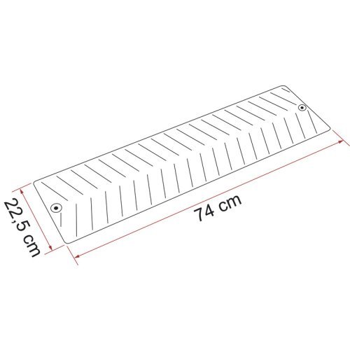 Anti-slip mat Grip (2 pieces), grey, 74x22cm