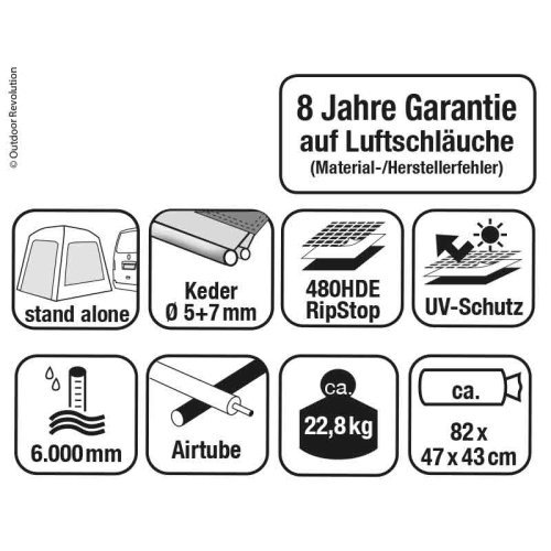 Inflatable bus awning Movelite 1 - B300xT300xH180-240cm
