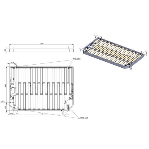 Lifting bed electric - for Fiat Ducato / Peugeot Boxer / Citroen Jumper >2015 (L2+L3)