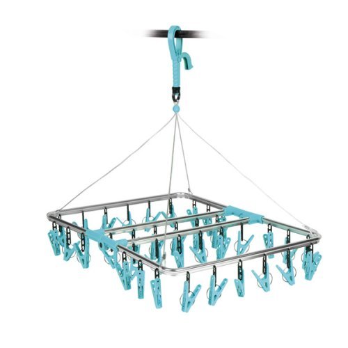 Olli tumble dryer 30 clamps, aluminum frame, light blue