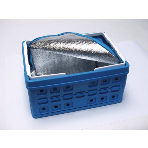 Folding box 32l with cool bag, blue/white