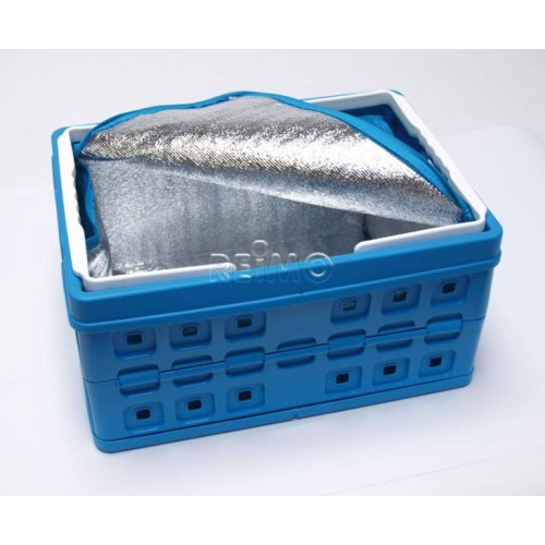 Folding box 32l with cool bag, blue/white