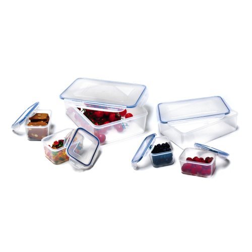 Storage cans and food storage can set, transparent with lids, 6 parts