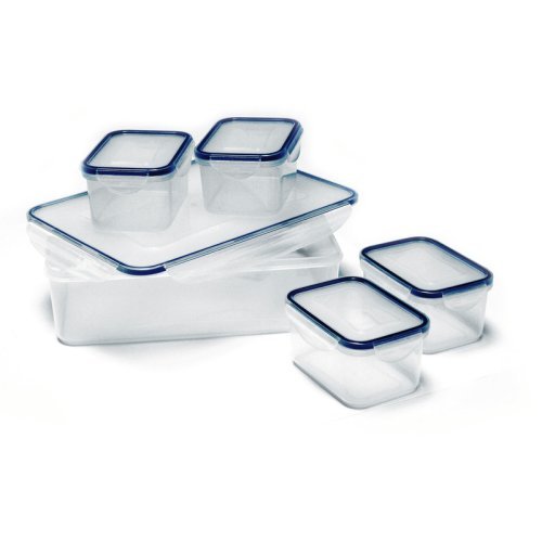 Storage cans and food storage cans set, transparent with lids, 5 parts