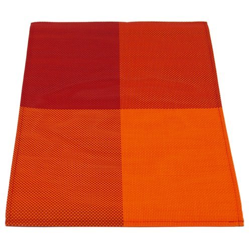 Table doily set of 2, 30x45cm, orange/red