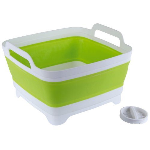Sink bowl with bottom drain - 31.5 x 30 x 7/20 cm - White/Lime