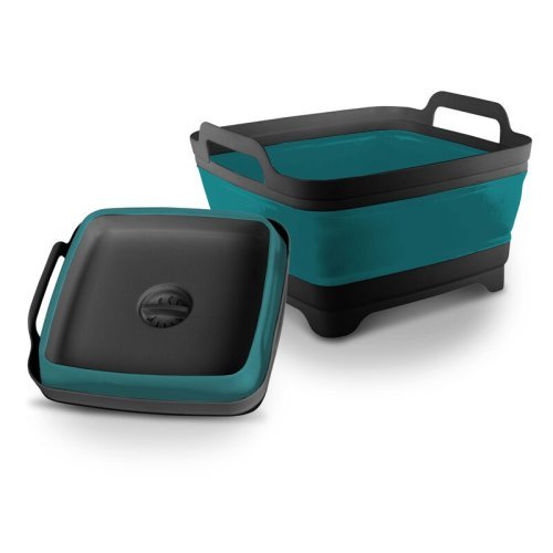 Sink bowl with floor drain - 31.5 x 30 x 7 / 20 cm - Anthracite/Petrol