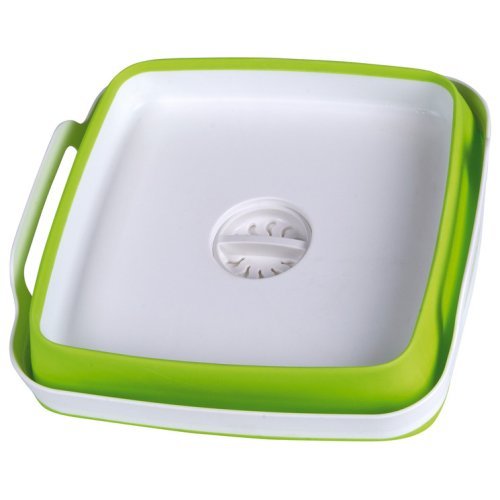 Sink bowl with bottom drain - 31.5 x 30 x 7/20 cm - White/Lime