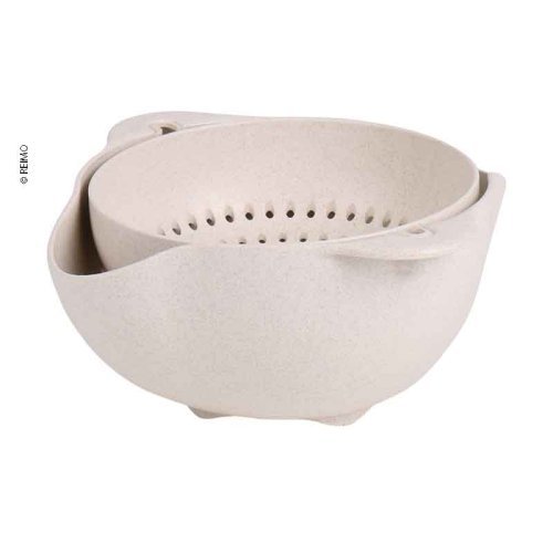 Bowl with sieve and rotating function