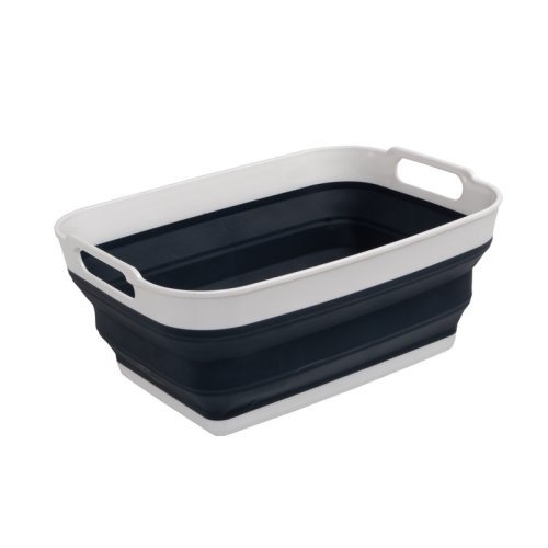 Foldable wash bowl - gray / white