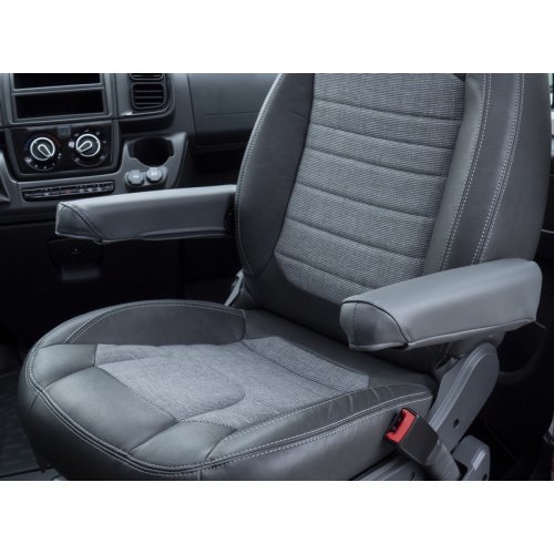 Protective cover armrest Fiat Ducato from 2007 - imitation leather - anthracite