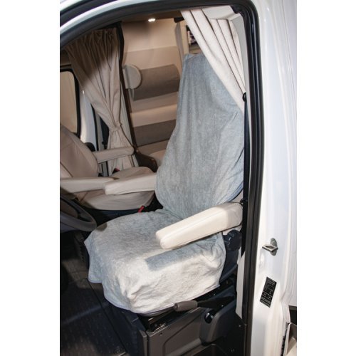 Terry cloth cover for car seat universal light grey