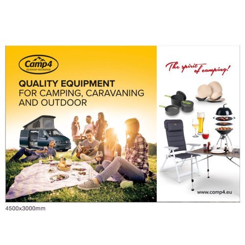 Camp4 indoor banner, size: 4500x3000mm, mesh fabric, eyelets every 50cm