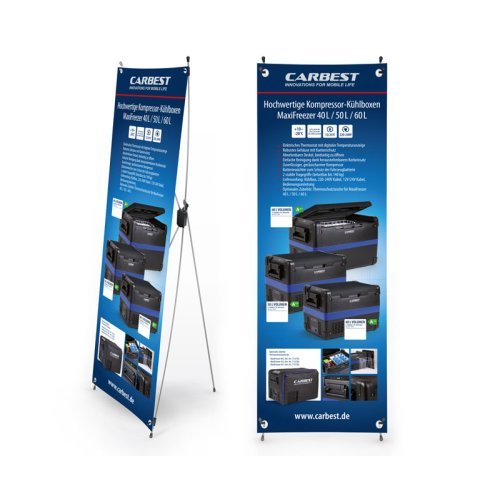 Carbest X-Banner - Heavy Duty Coolboxes, German, Size: 60x180cm
