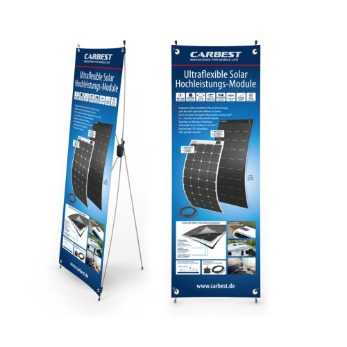 Carbest X-Banner - Motive: Solarpanel, German, Size: 60x180cm