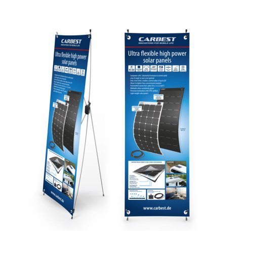 Carbest X-Banner - Motive: Solarpanel, English, Size: 60x180cm