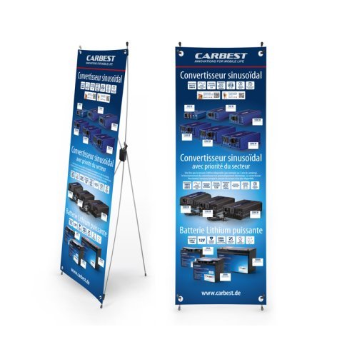Carbest X-Banner-Motif:Inverter,Lithium battery,French,Size:60x180cm