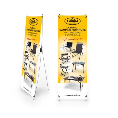 Camp4 X-Banner compact camping furniture for busses, English